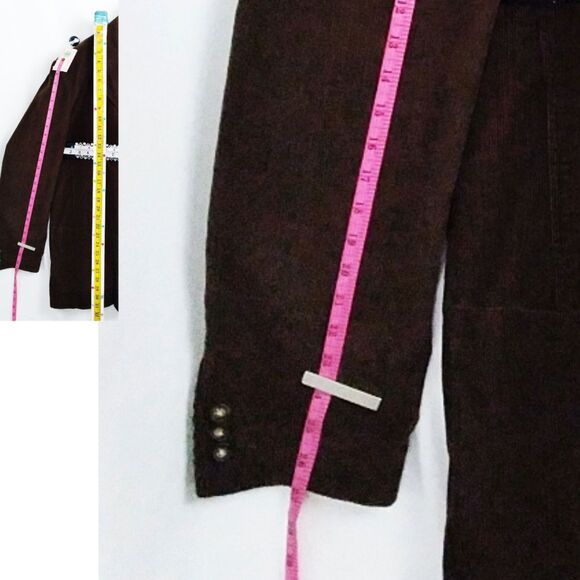 Izod Mens Logo Chocolate Brown Relaxed-Fit Corduroy Sport Coat Blazer XL - Picture 15 of 16